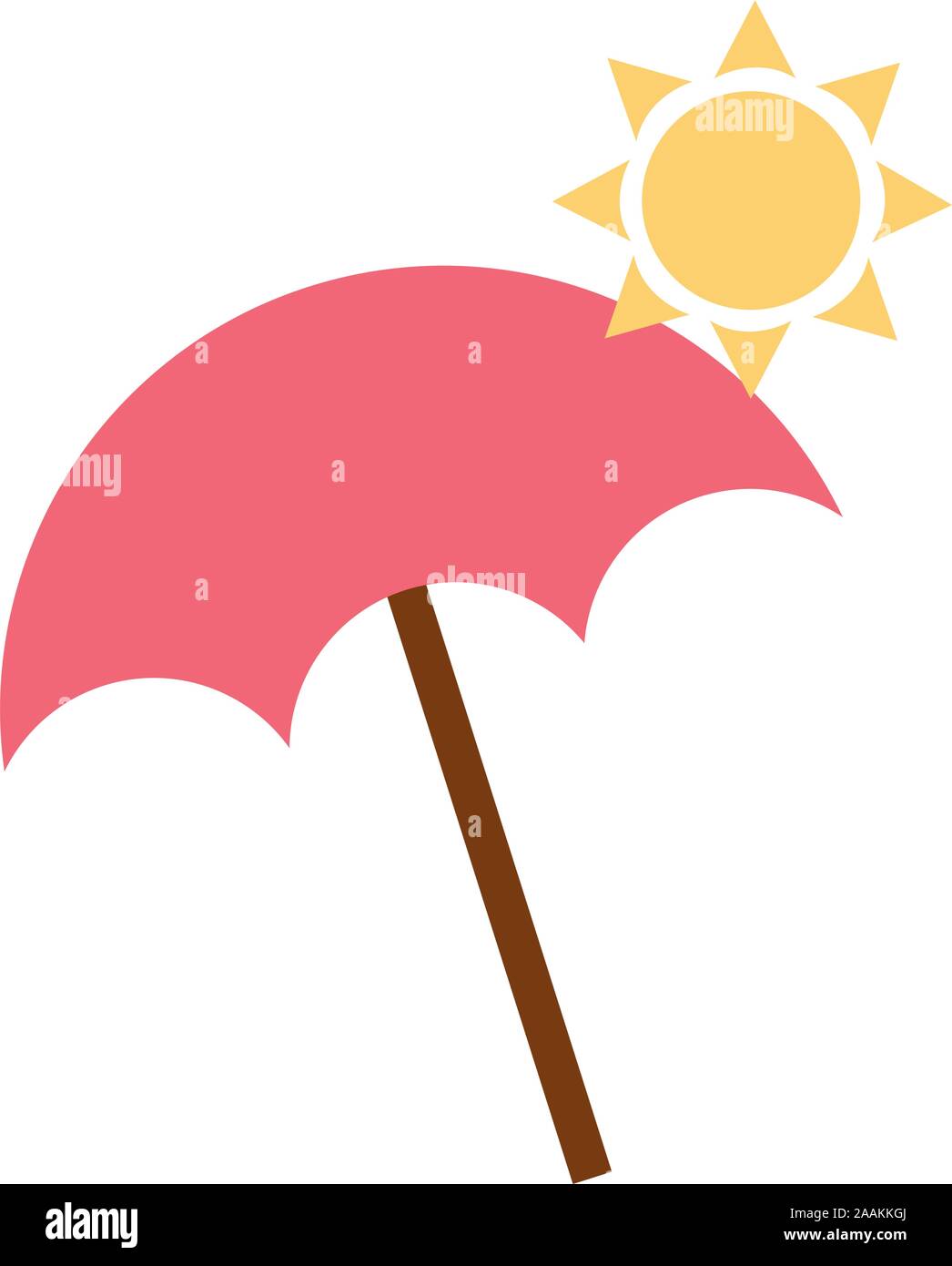 summer seascape with umbrella and sun Stock Vector Image & Art - Alamy