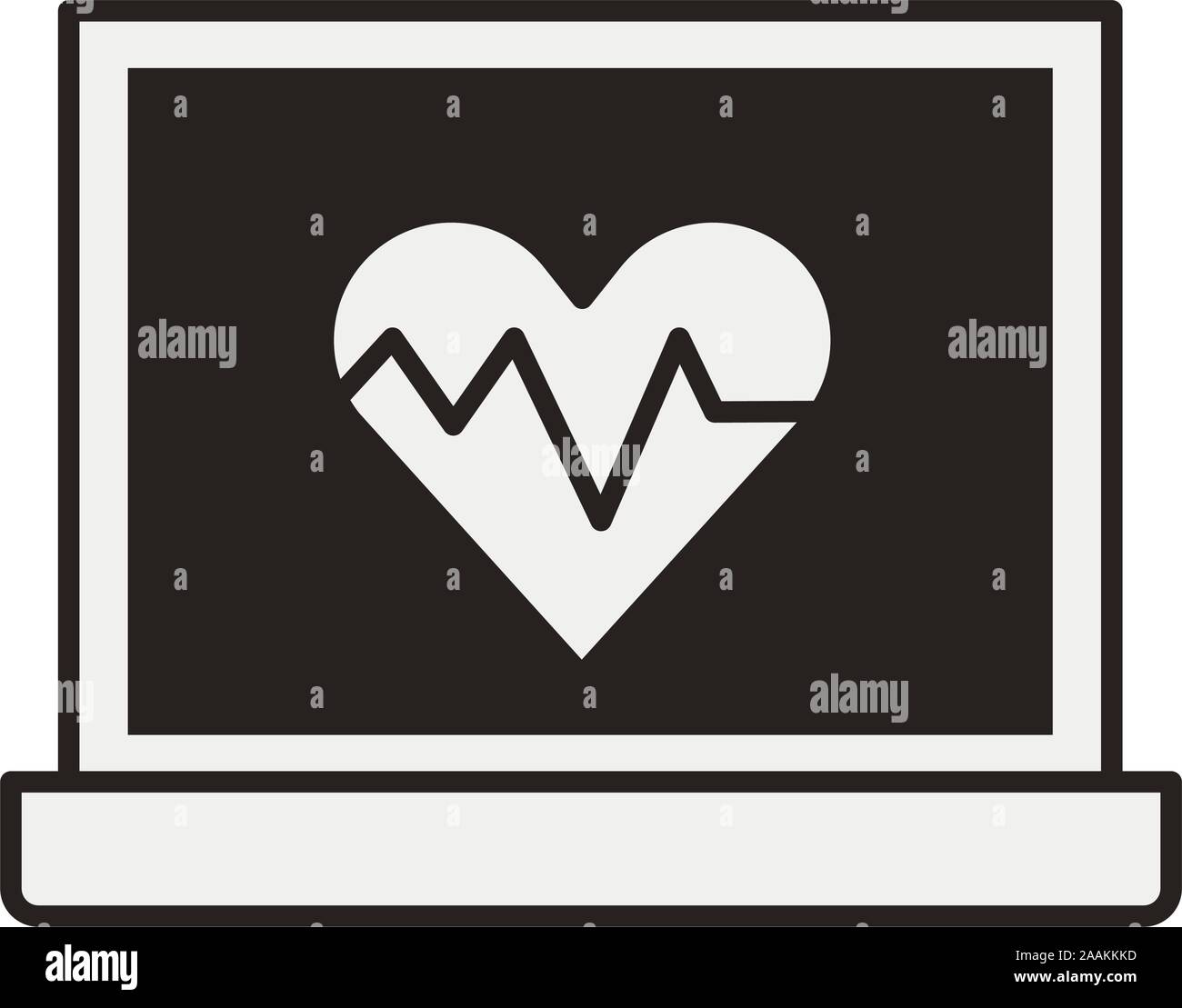 medical ekg machine cardiology pulse flat icon Stock Vector Image & Art ...