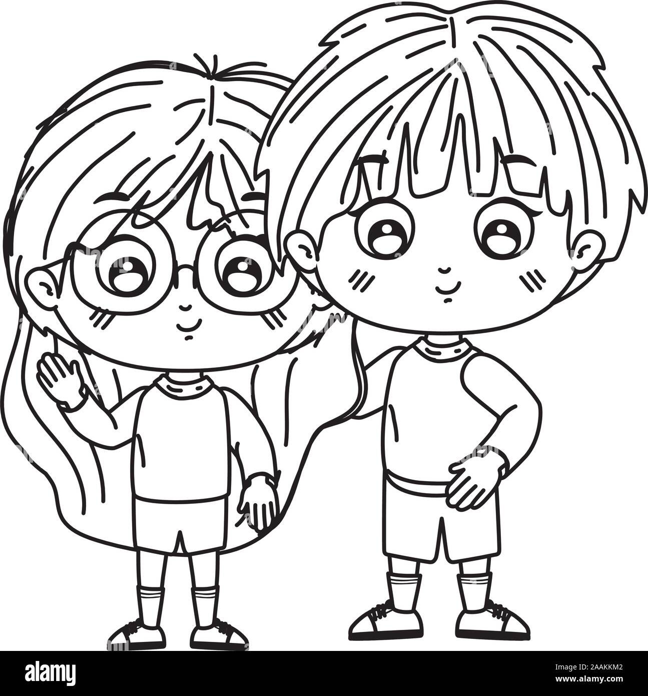 Girl and boy cartoon vector design Stock Vector Image & Art - Alamy
