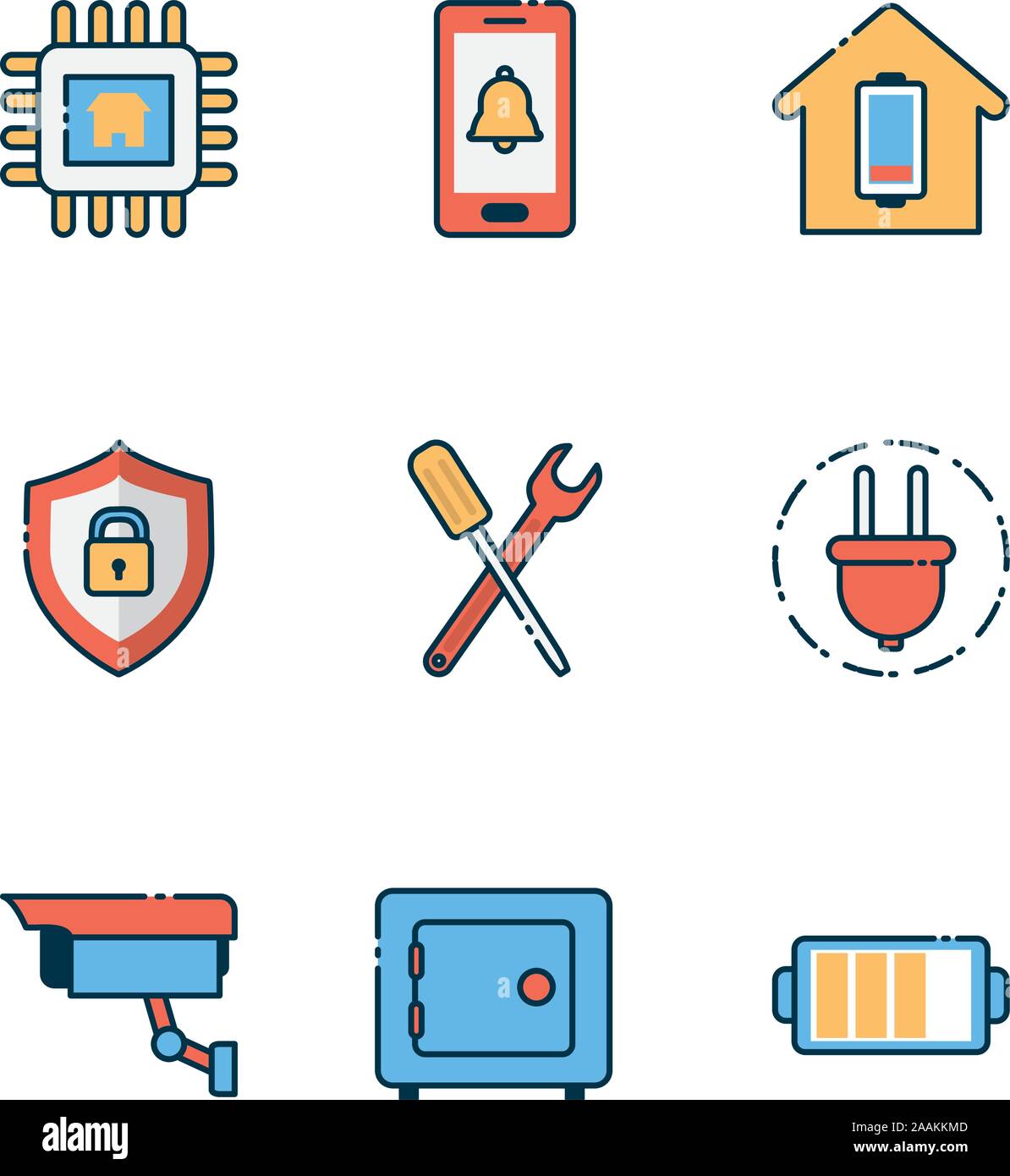Smart home icon set vector design Stock Vector Image & Art - Alamy