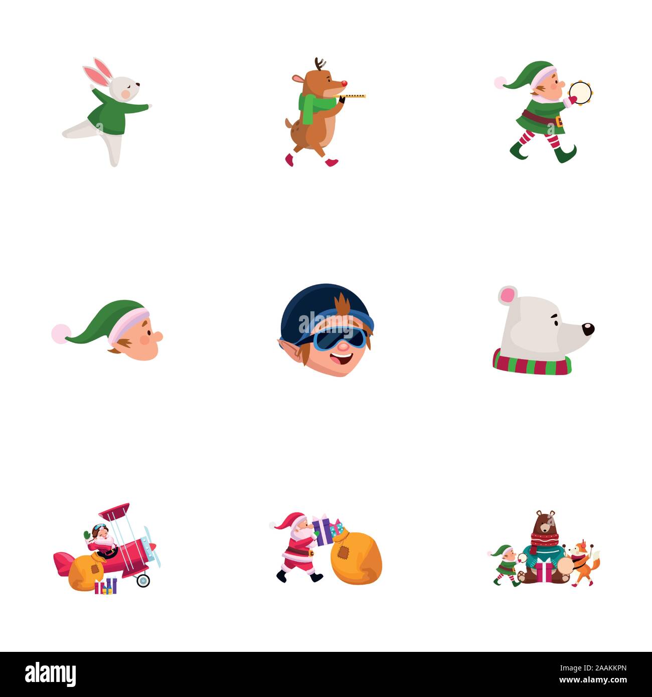 Merry christmas icon set vector design Stock Vector Image & Art - Alamy