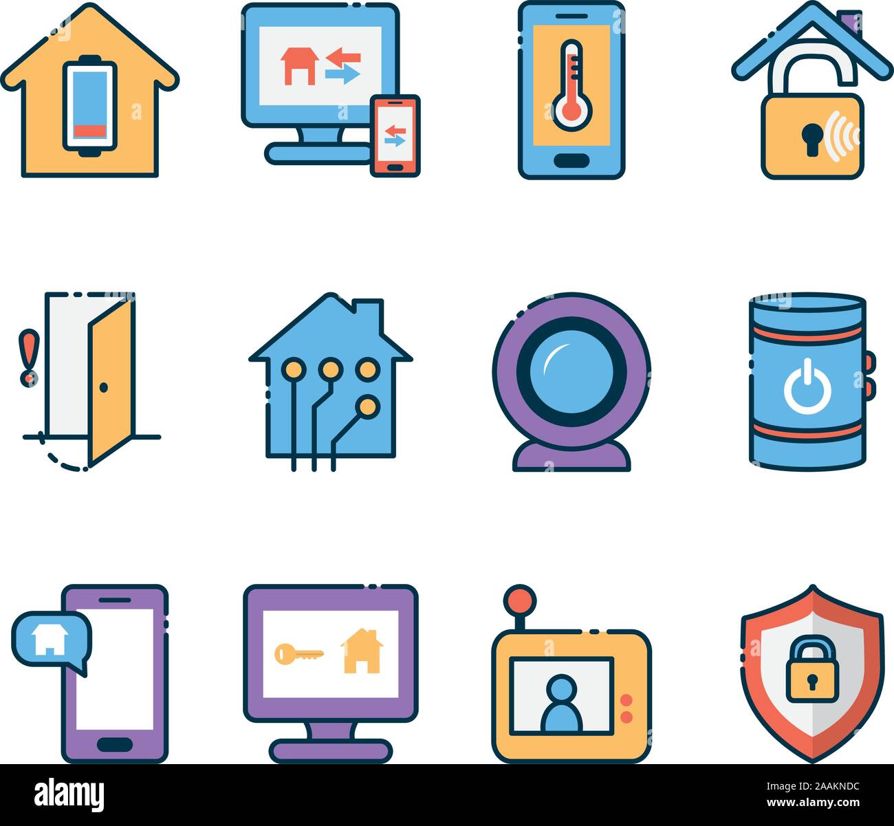 Smart Home Icon Set Vector Design Stock Vector Image Art Alamy