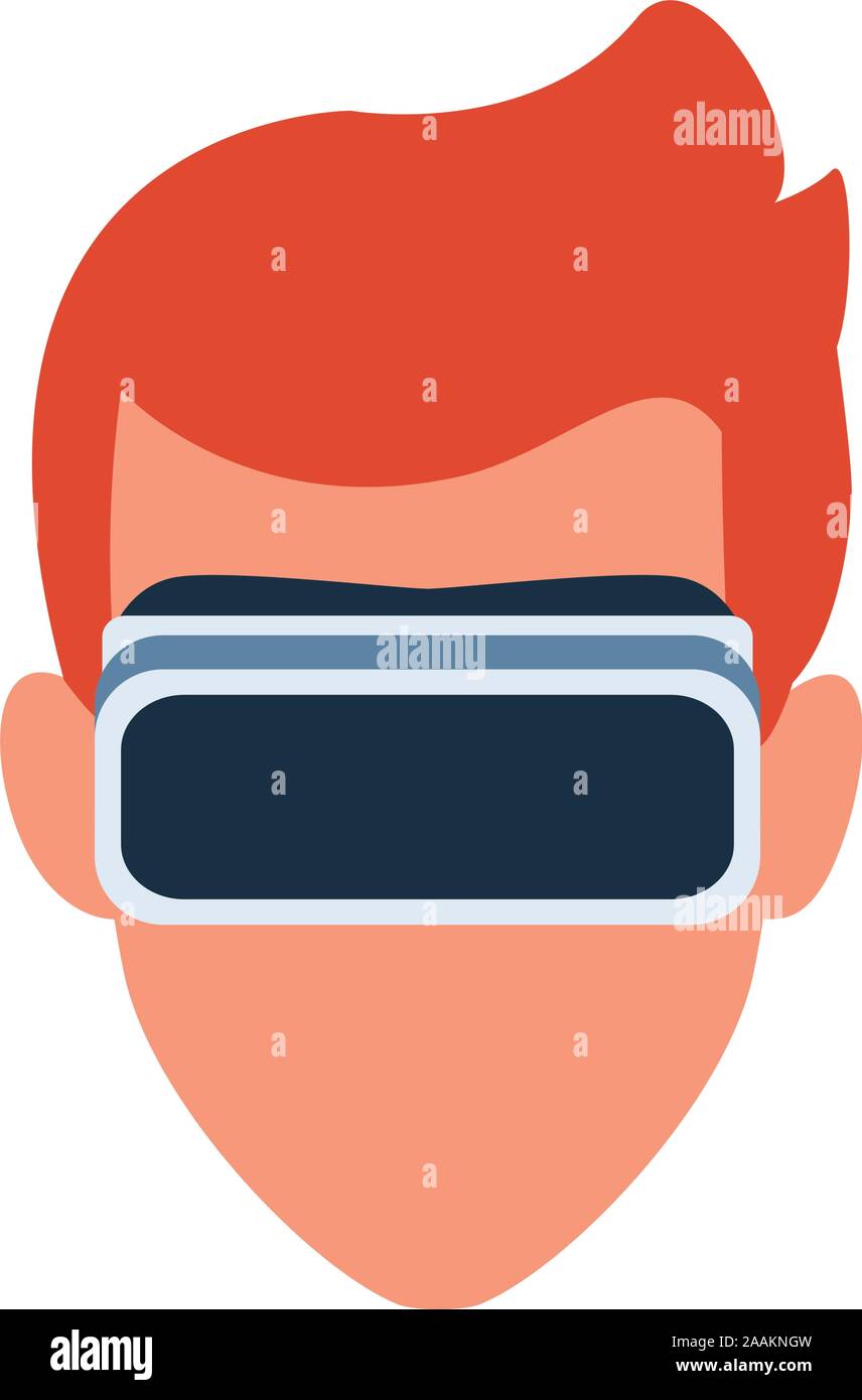 man using technology of augmented reality vector design Stock Vector ...
