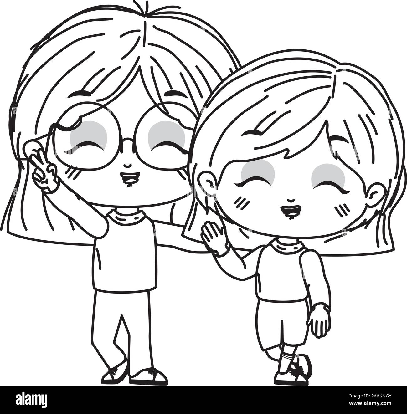 Isolated girls cartoons vector design Stock Vector Image & Art - Alamy