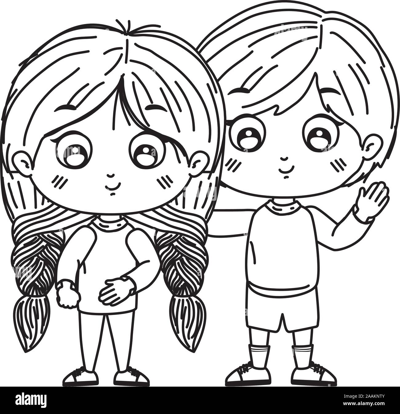 Girl and boy cartoon vector design Stock Vector Image & Art - Alamy