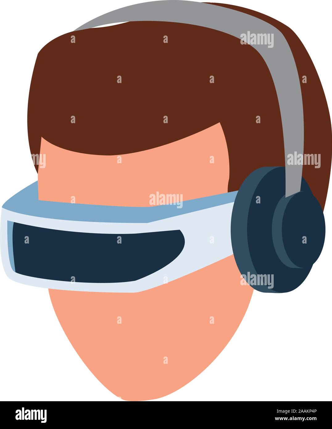 man using technology of augmented reality vector design Stock Vector ...