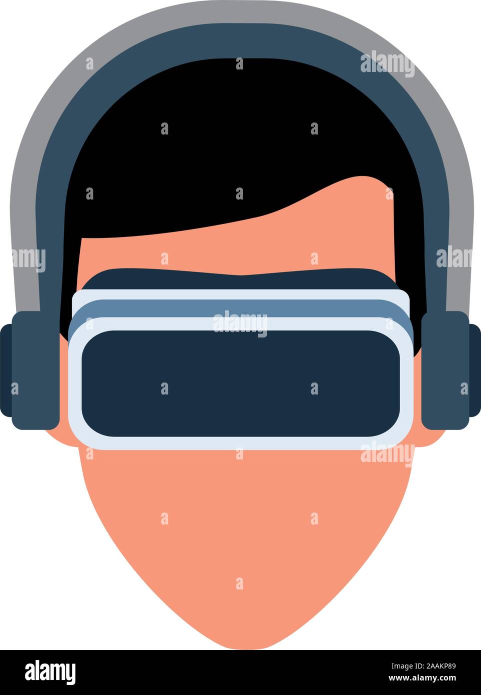 man using technology of augmented reality vector design Stock Vector ...