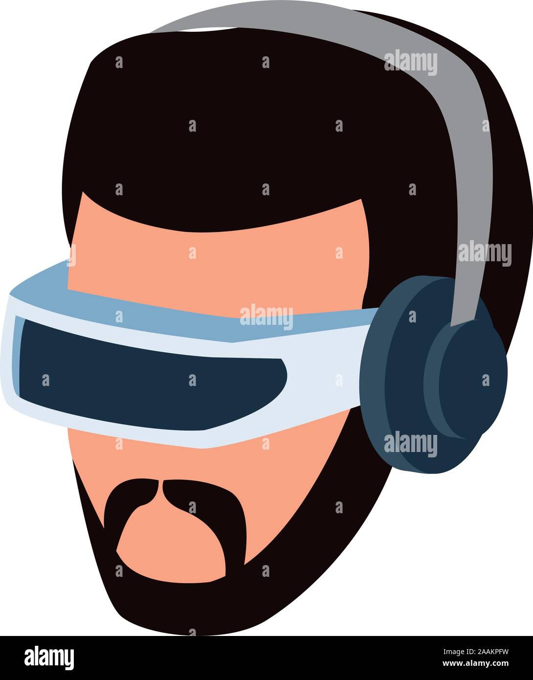 man using technology of augmented reality vector design Stock Vector ...