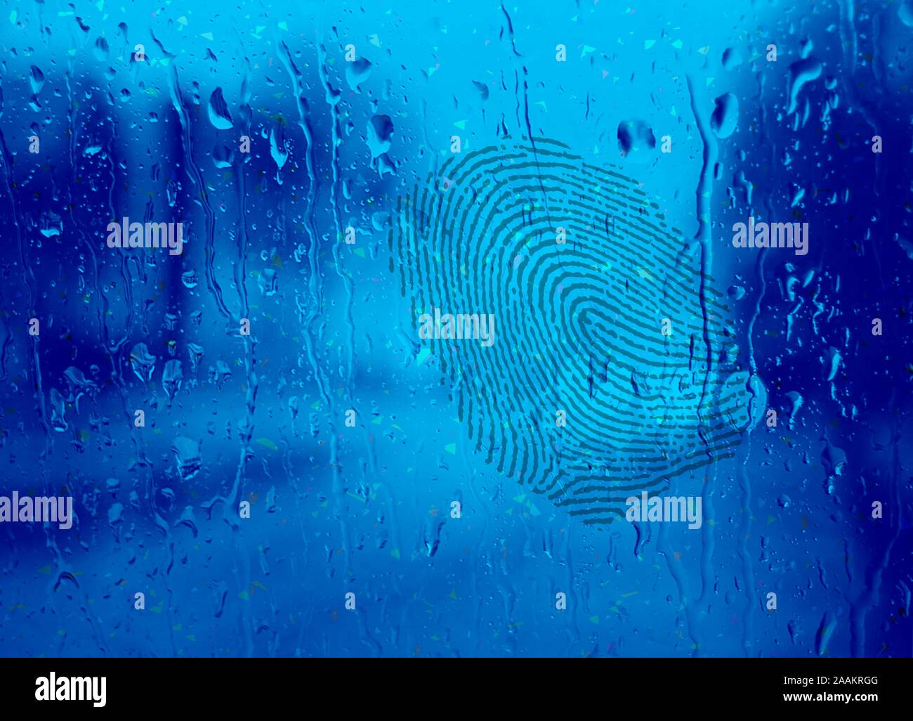 Fingerprint on wet glass, illustration Stock Photo Alamy