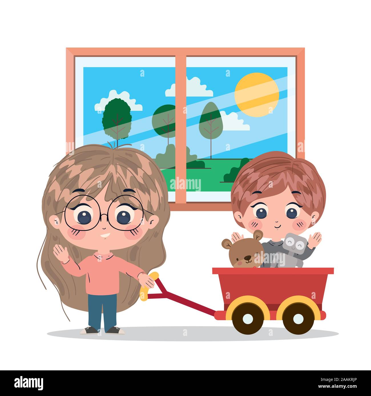Girl and boy cartoon vector design Stock Vector Image & Art - Alamy