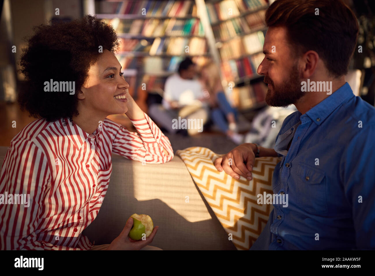 Lovely smiling couple having fun together.Loving couple. Stock Photo