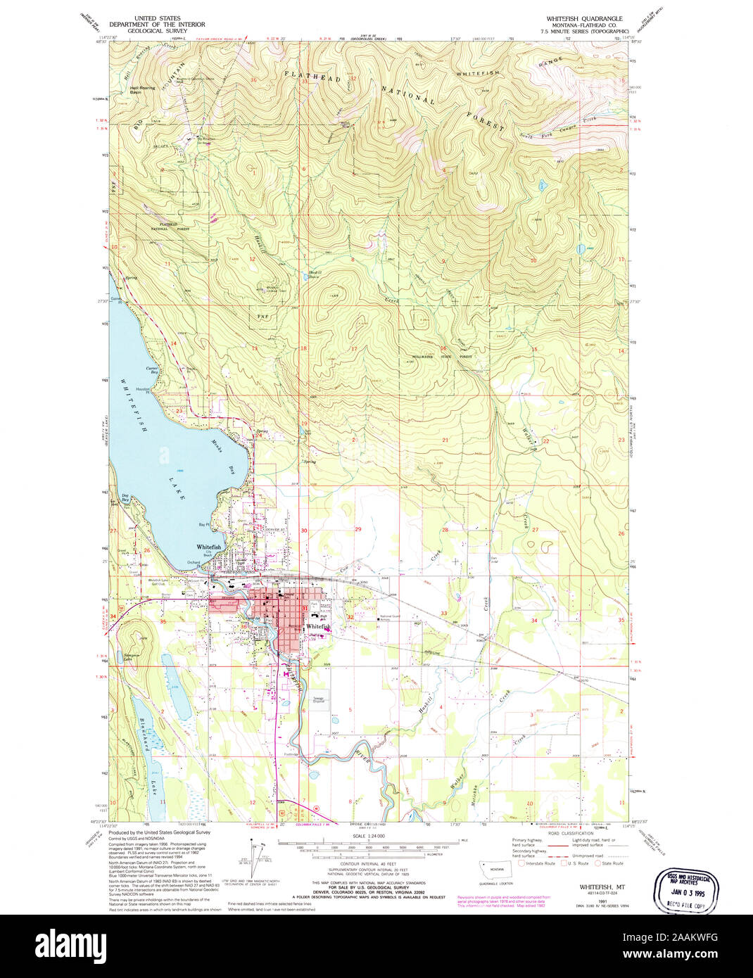 Whitefish montana map hires stock photography and images Alamy