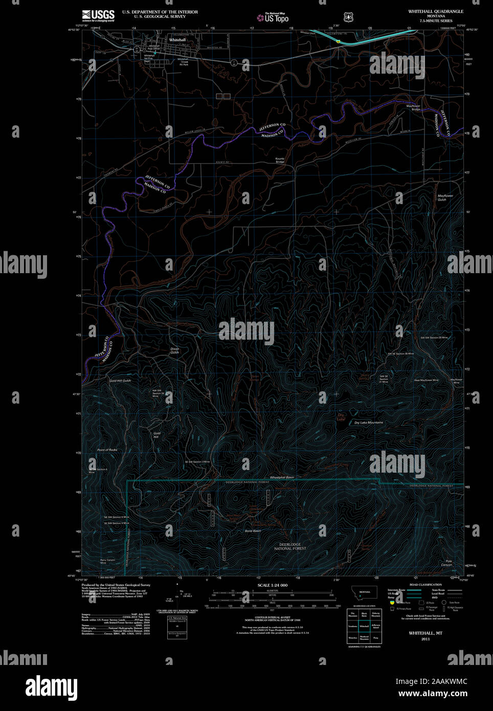Map of whitehall montana hires stock photography and images Alamy