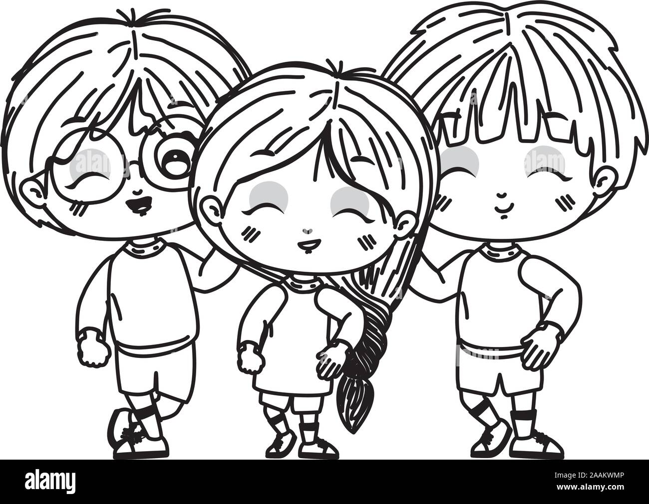 Girl and boys cartoons vector design Stock Vector Image & Art - Alamy