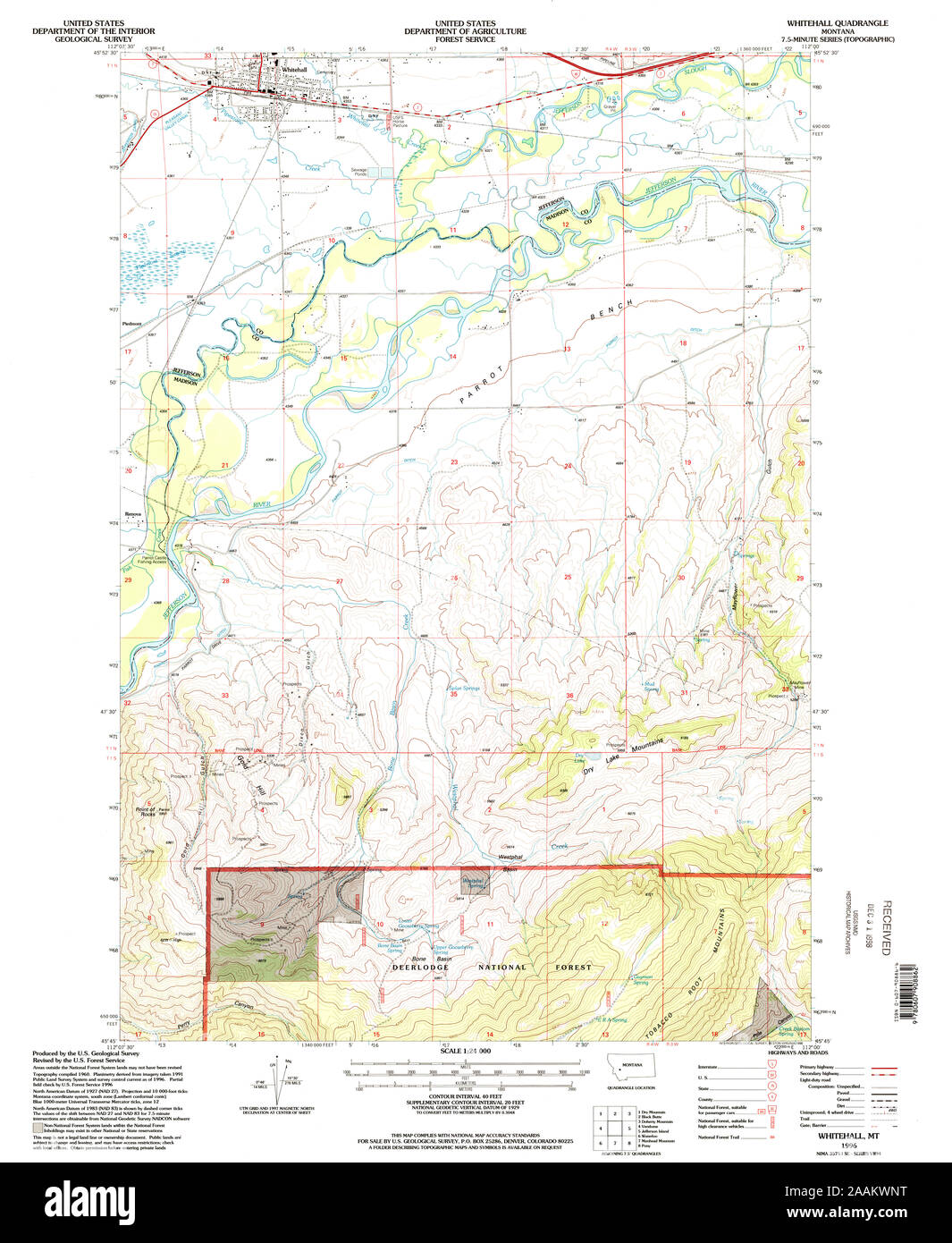 Map Of Whitehall Montana Hi Res Stock Photography And Images Alamy