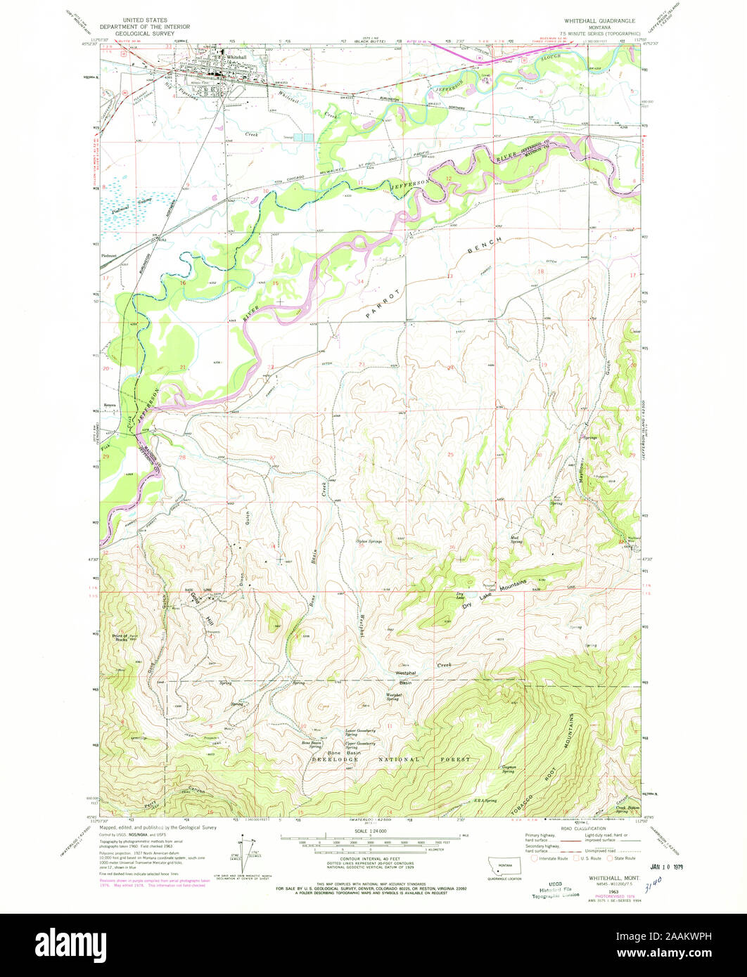 Whitehall montana map hires stock photography and images Alamy