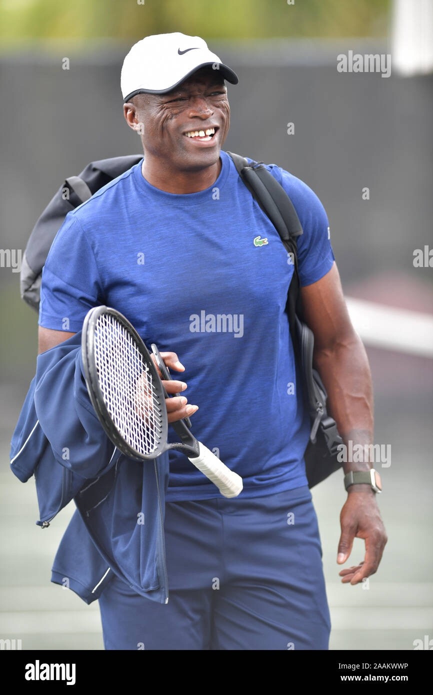 Boca Raton, Florida, USA. 22nd Nov, 2019. Seal playing Tennis at The
