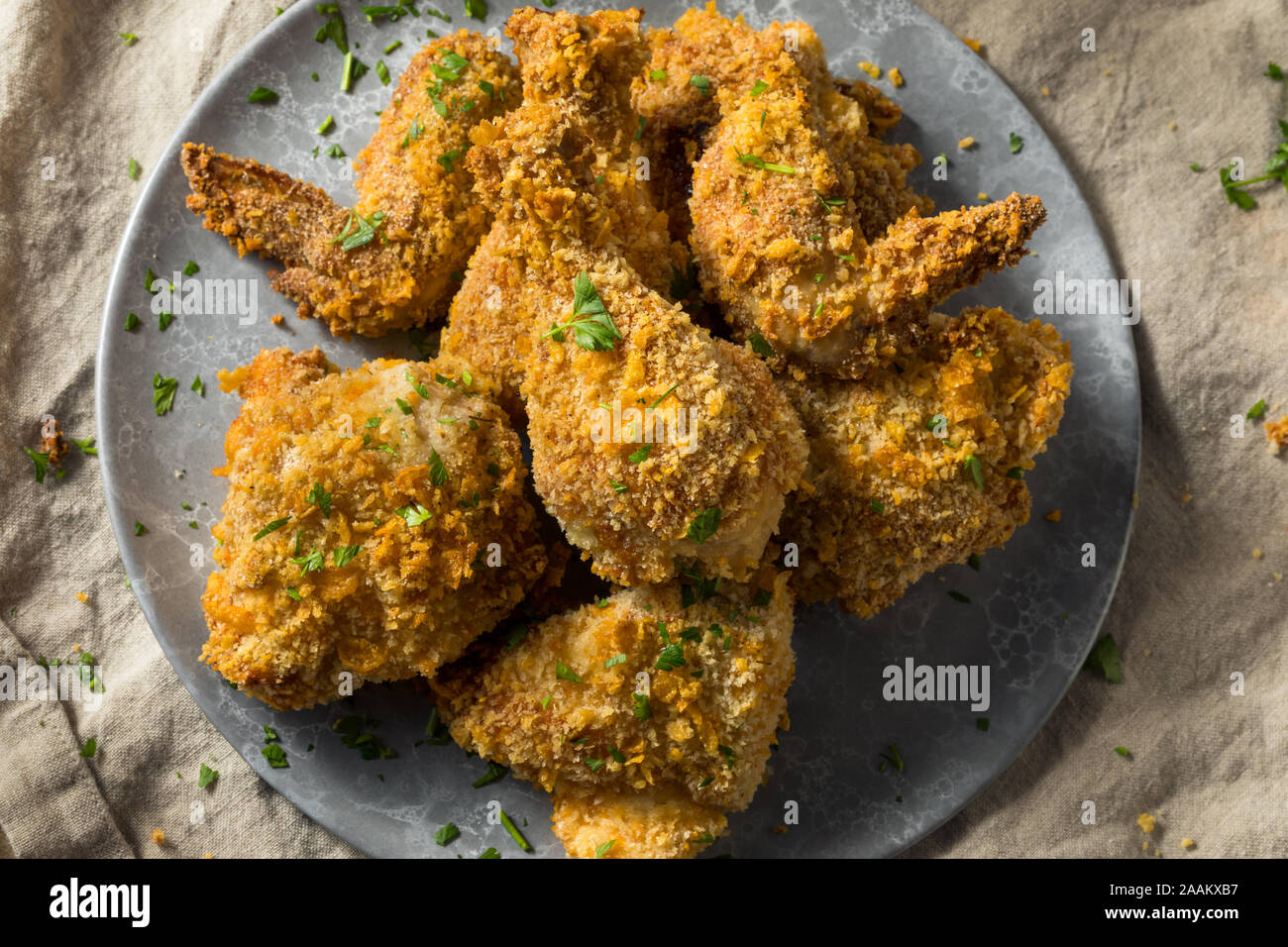 Homemade Oven Baked Fried Chicken Ready to Eat Stock Photo Alamy