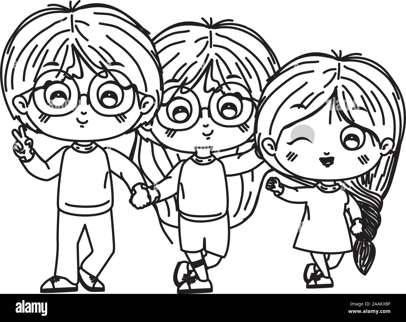 Girls and boy cartoon vector design Stock Vector Image & Art - Alamy