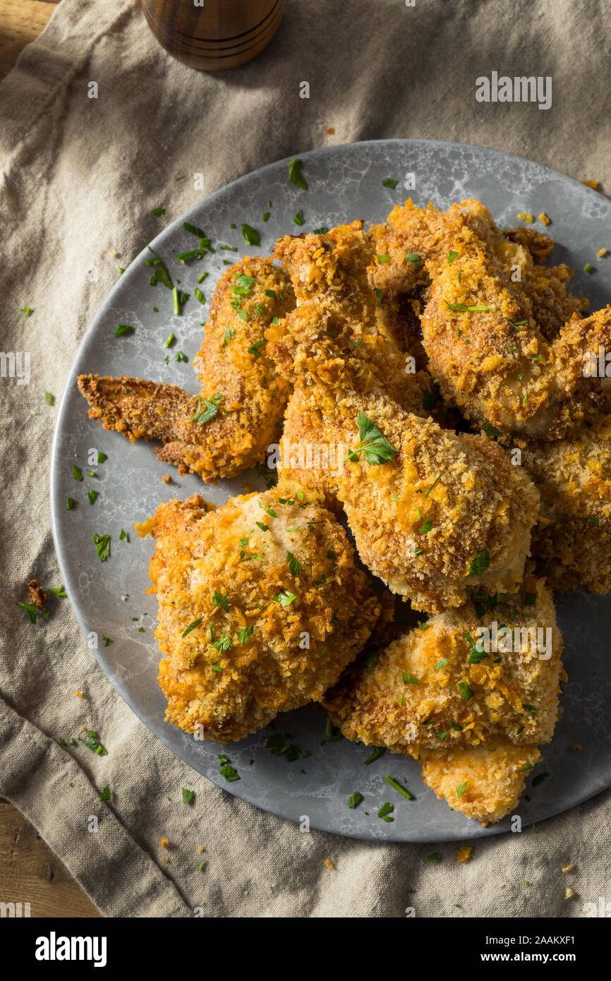 Homemade Oven Baked Fried Chicken Ready to Eat Stock Photo