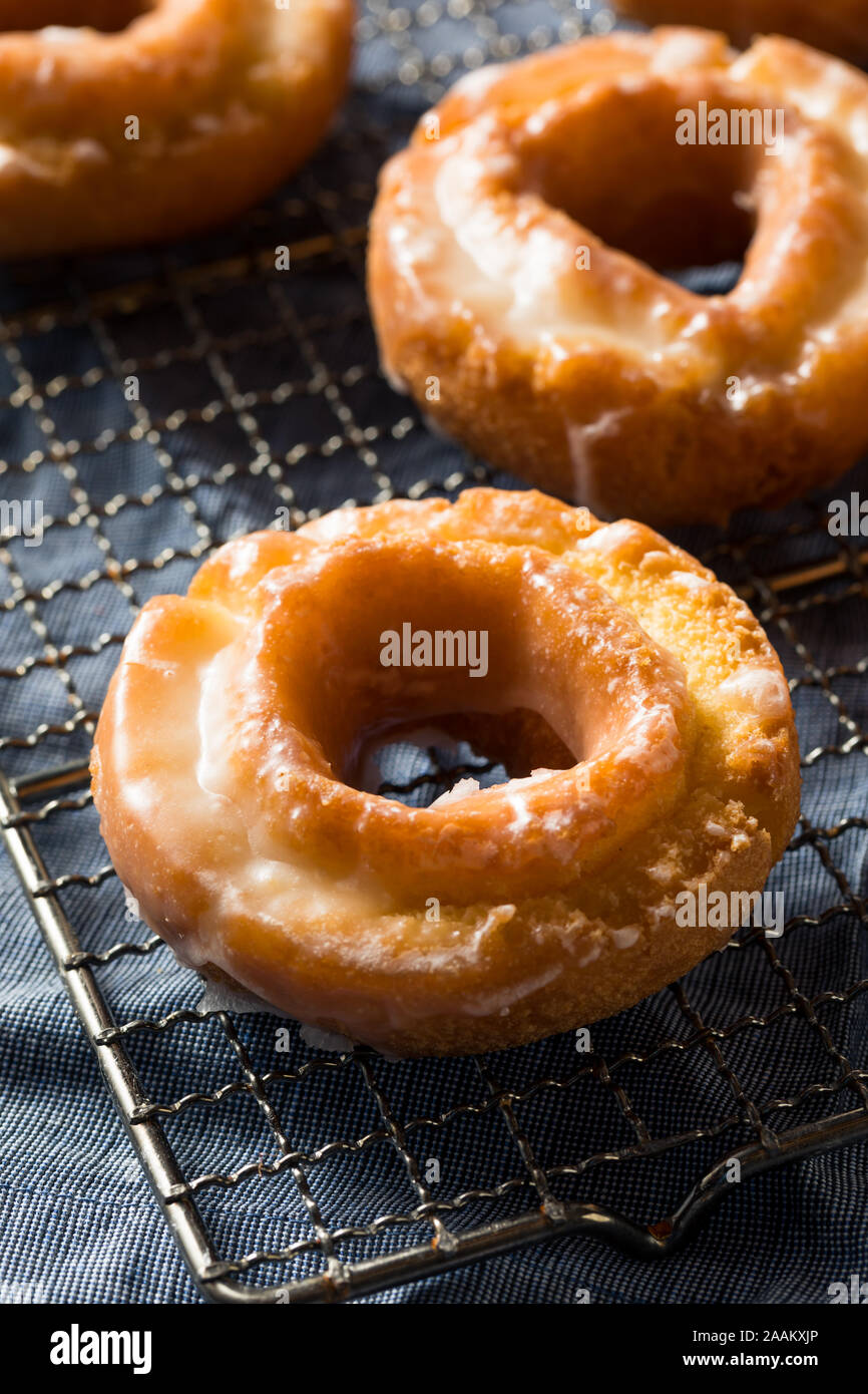 Homemade Old Fashioned Donuts Ready to Eat Stock Photo