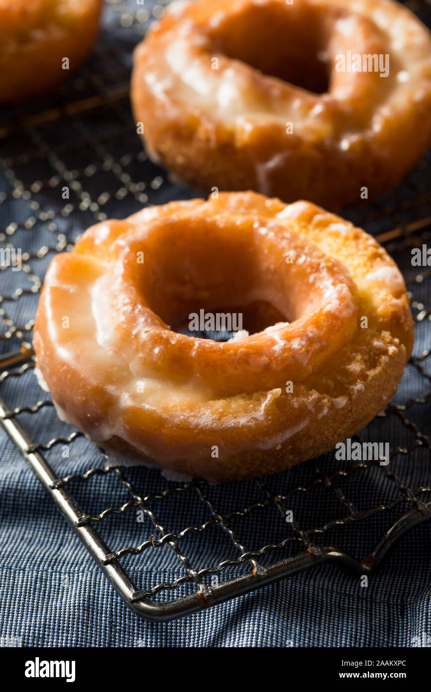 Homemade Old Fashioned Donuts Ready to Eat Stock Photo