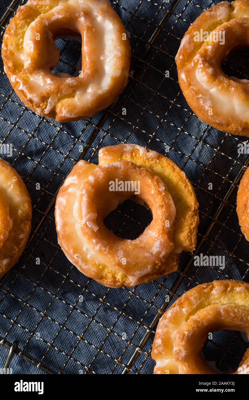 Homemade Old Fashioned Donuts Ready to Eat Stock Photo