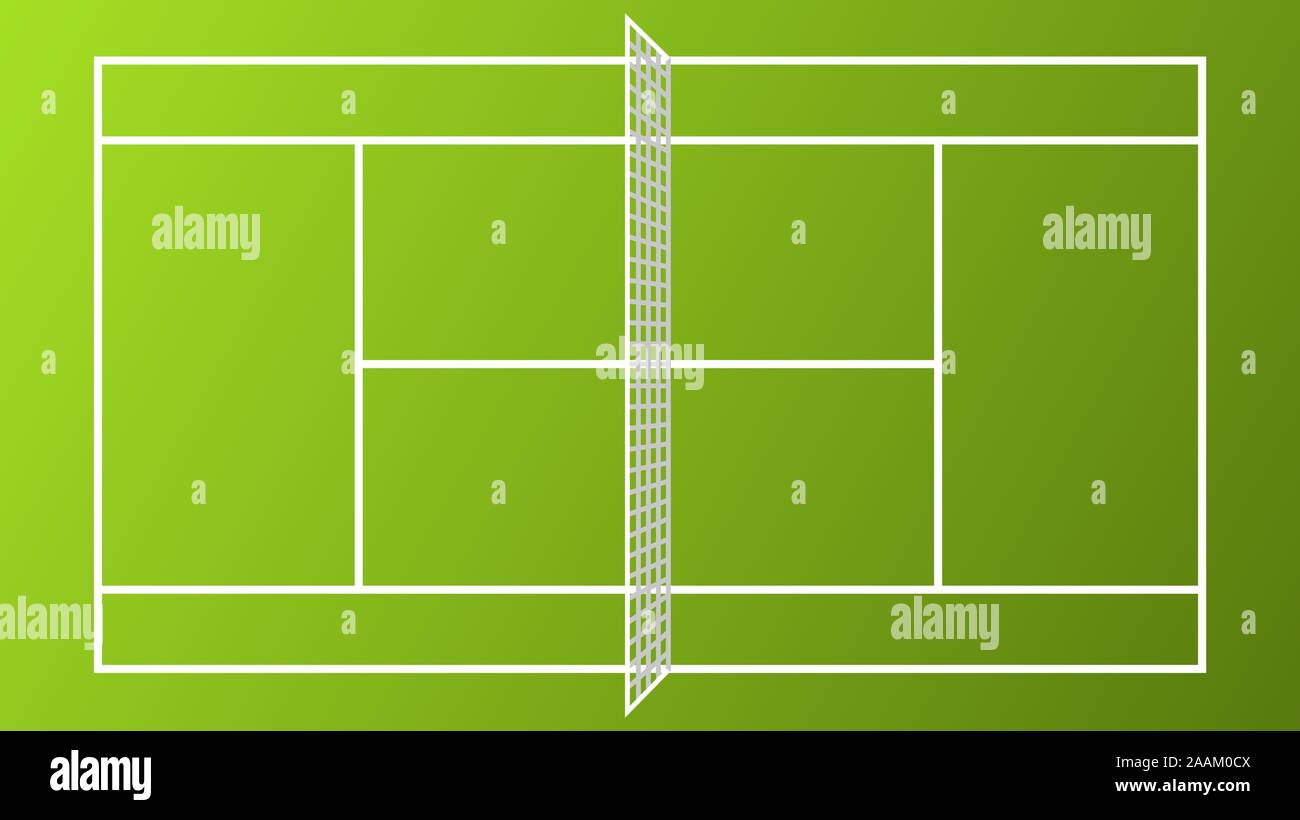 Sport Tennis Court field pitch ground with white Net vector illustration. Stock Vector