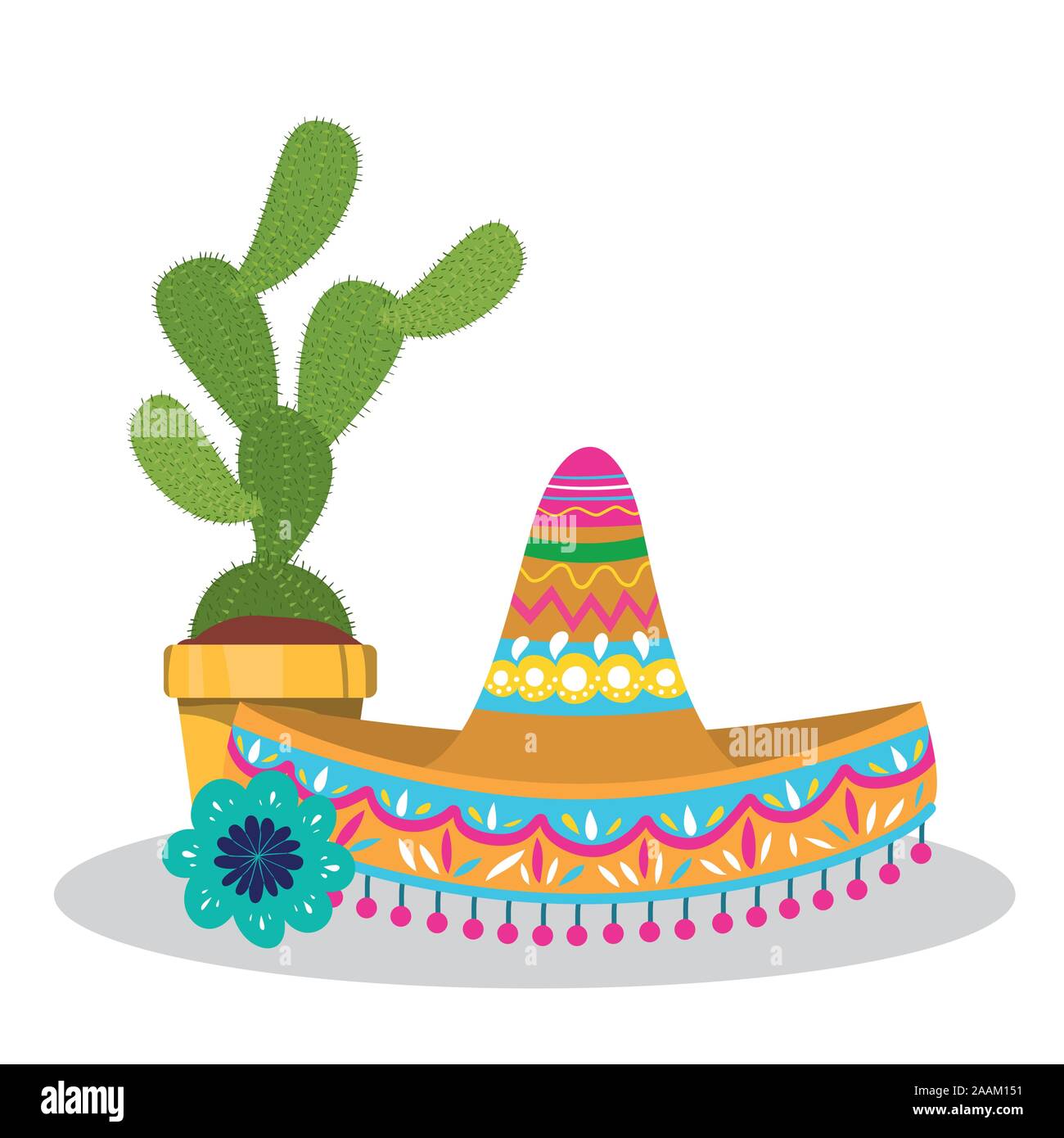 Mexican hat and cactus vector design Stock Vector Image & Art - Alamy