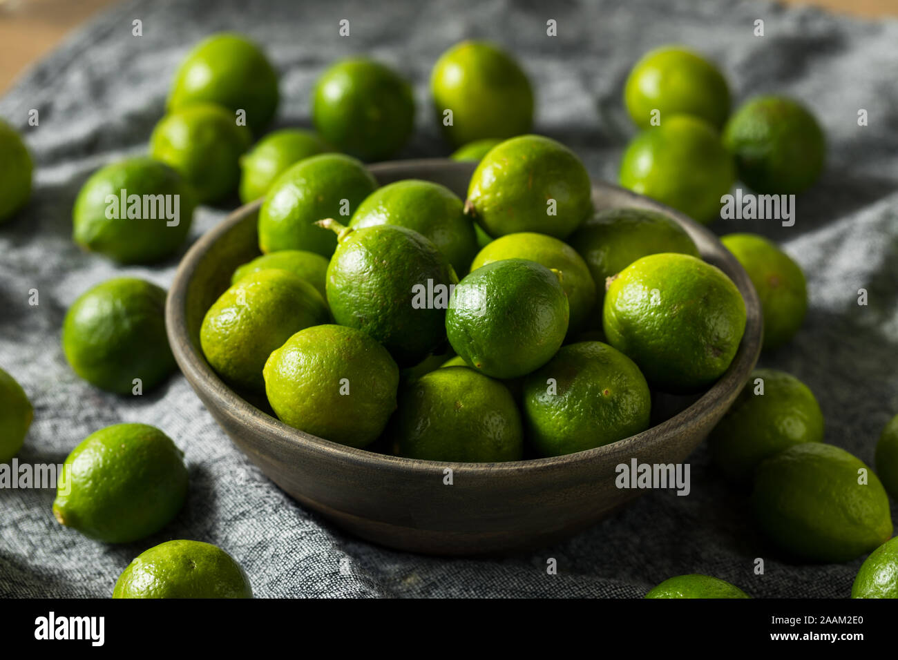 Raw Green Organic Key Limes Ready to Eat Stock Photo Alamy