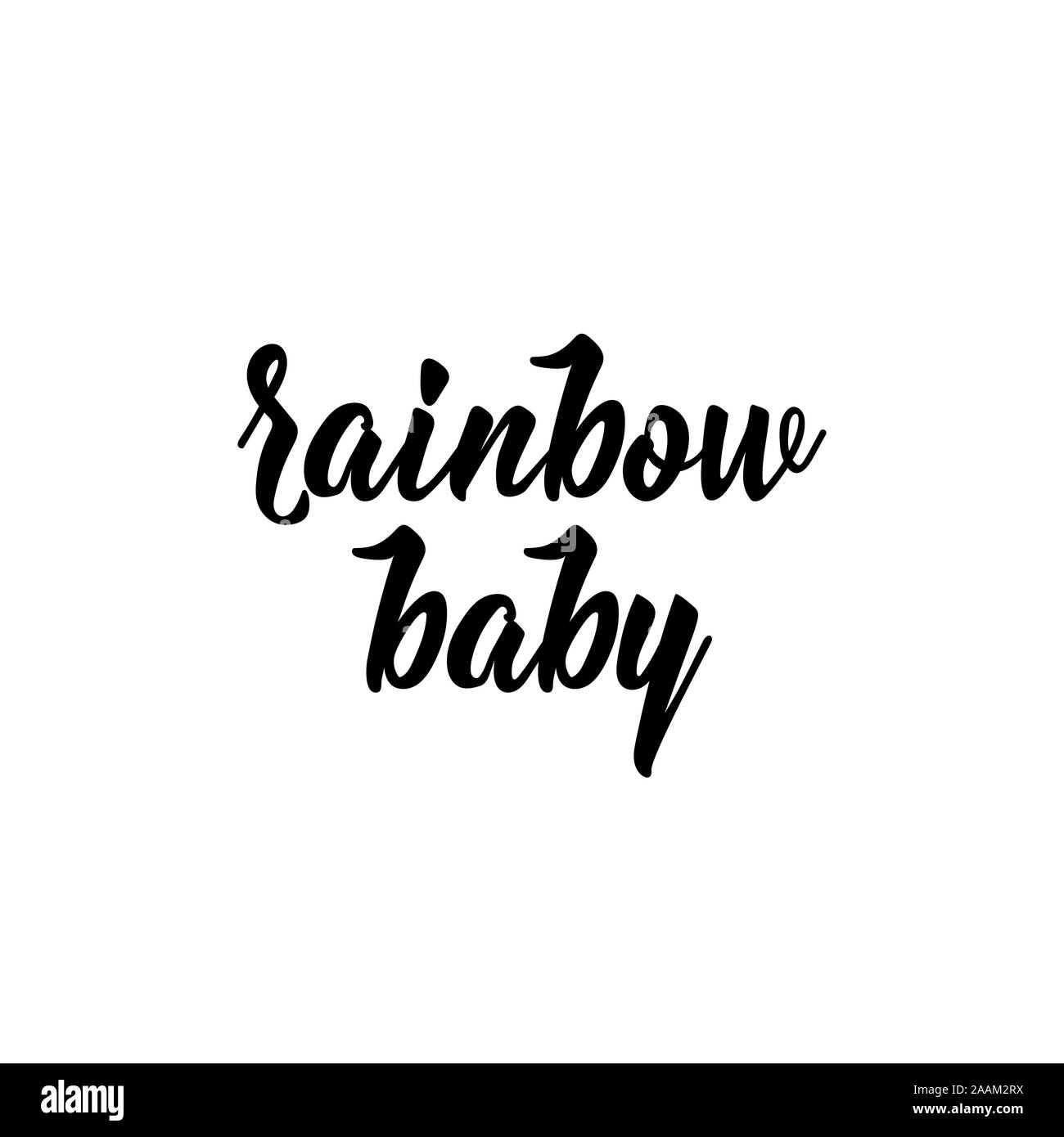 Rainbow baby. Lettering. Ink illustration. Modern brush calligraphy. Isolated on white background Stock Vector