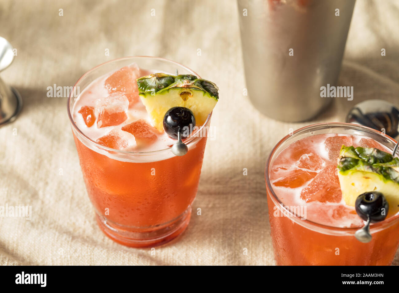 Alcoholic Jungle Bird Rum Tiki Cocktail with PIneapple Stock Photo Alamy
