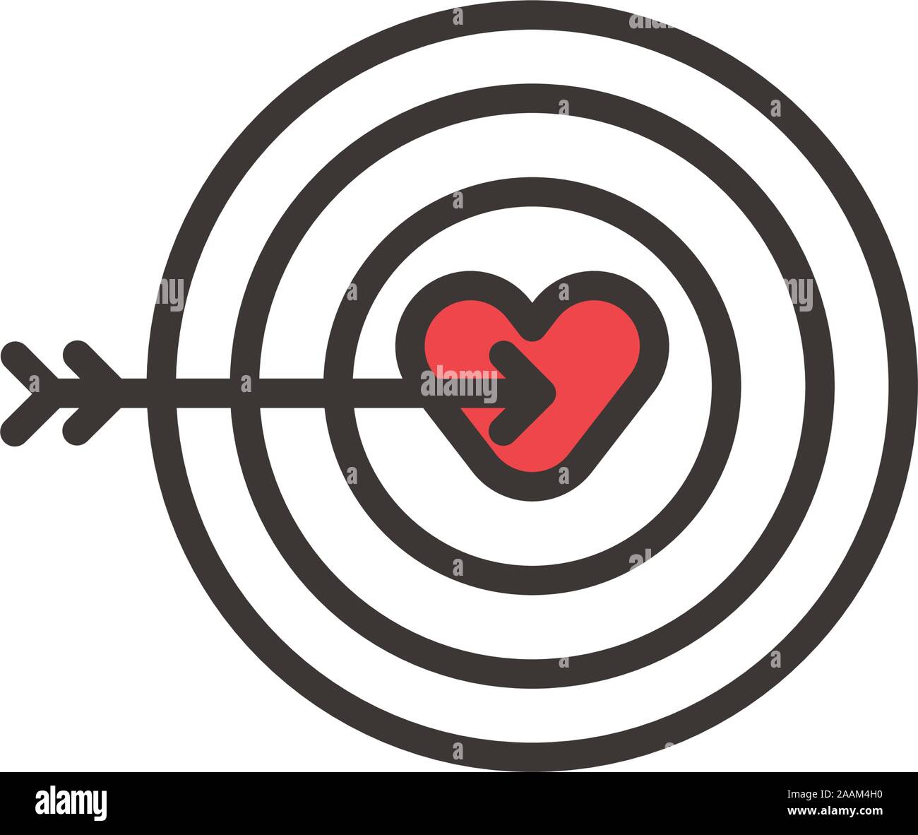 happy valentines day heart with arrow crossed Stock Vector Image & Art ...
