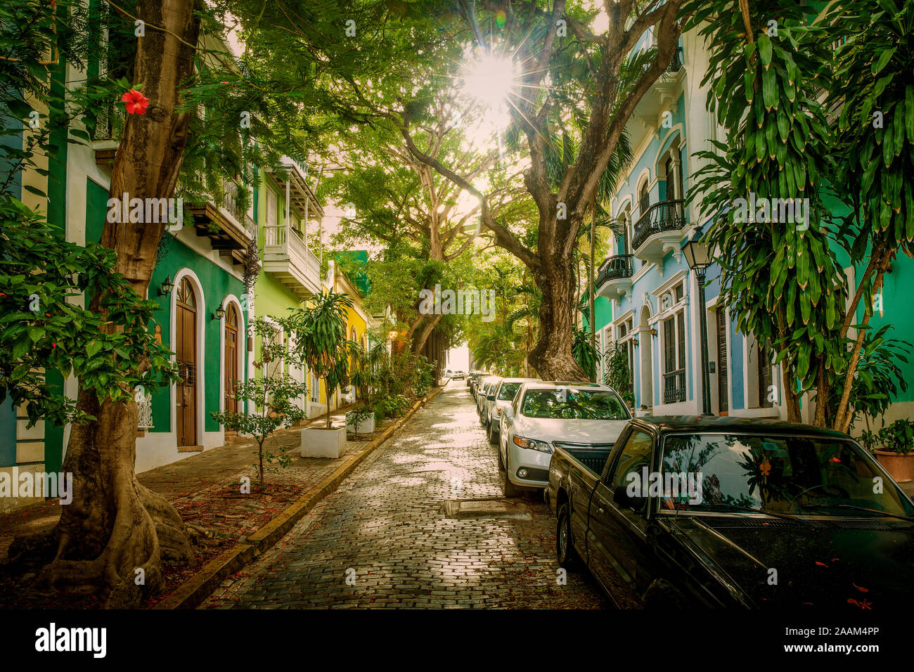 Colorful street in old San Juan, Puerto Rico Stock Photo - Alamy
