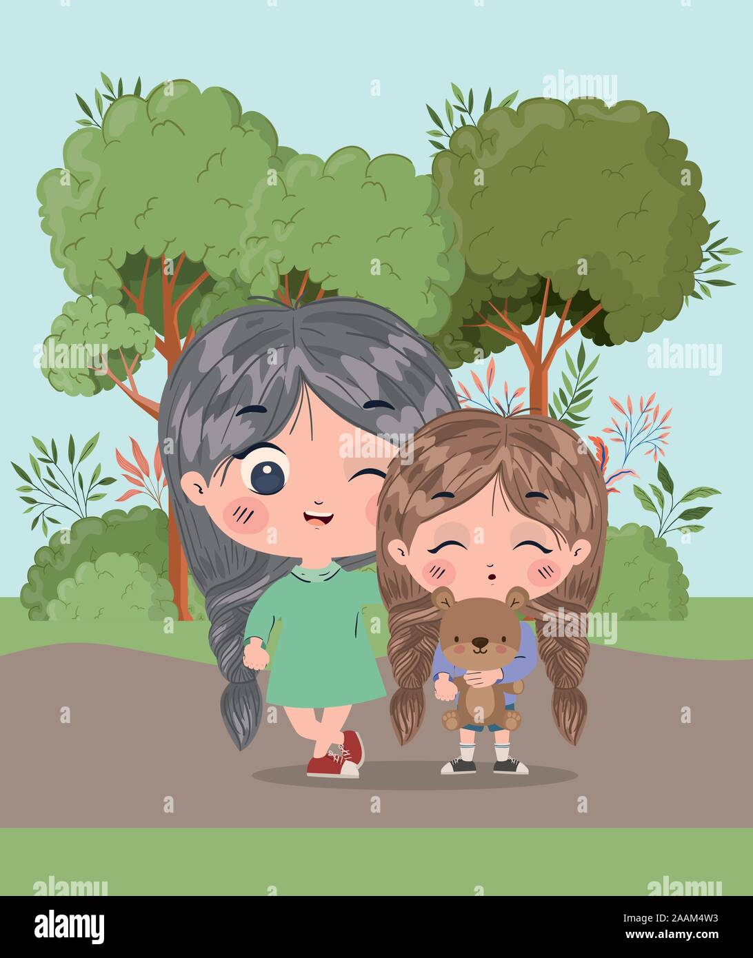 Happy girls cartoons vector design Stock Vector Image & Art - Alamy