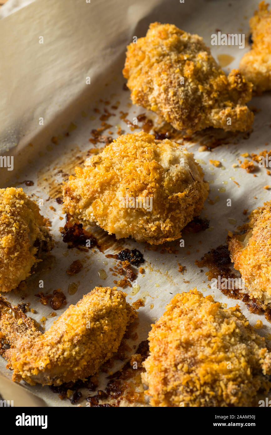 Homemade Oven Baked Fried Chicken Ready to Eat Stock Photo