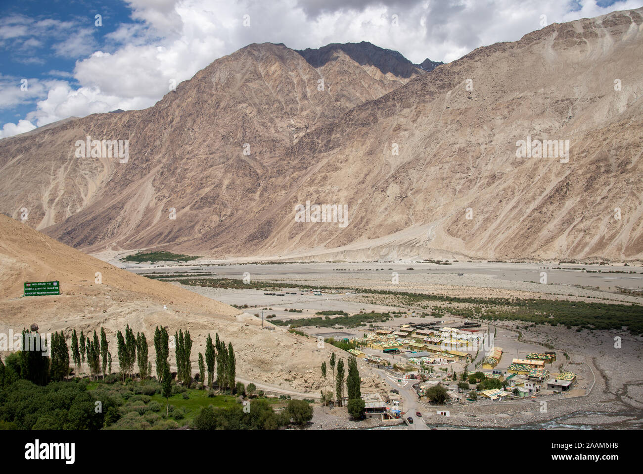 military camp in Nubra valley in Ladakh, northern India Stock Photo