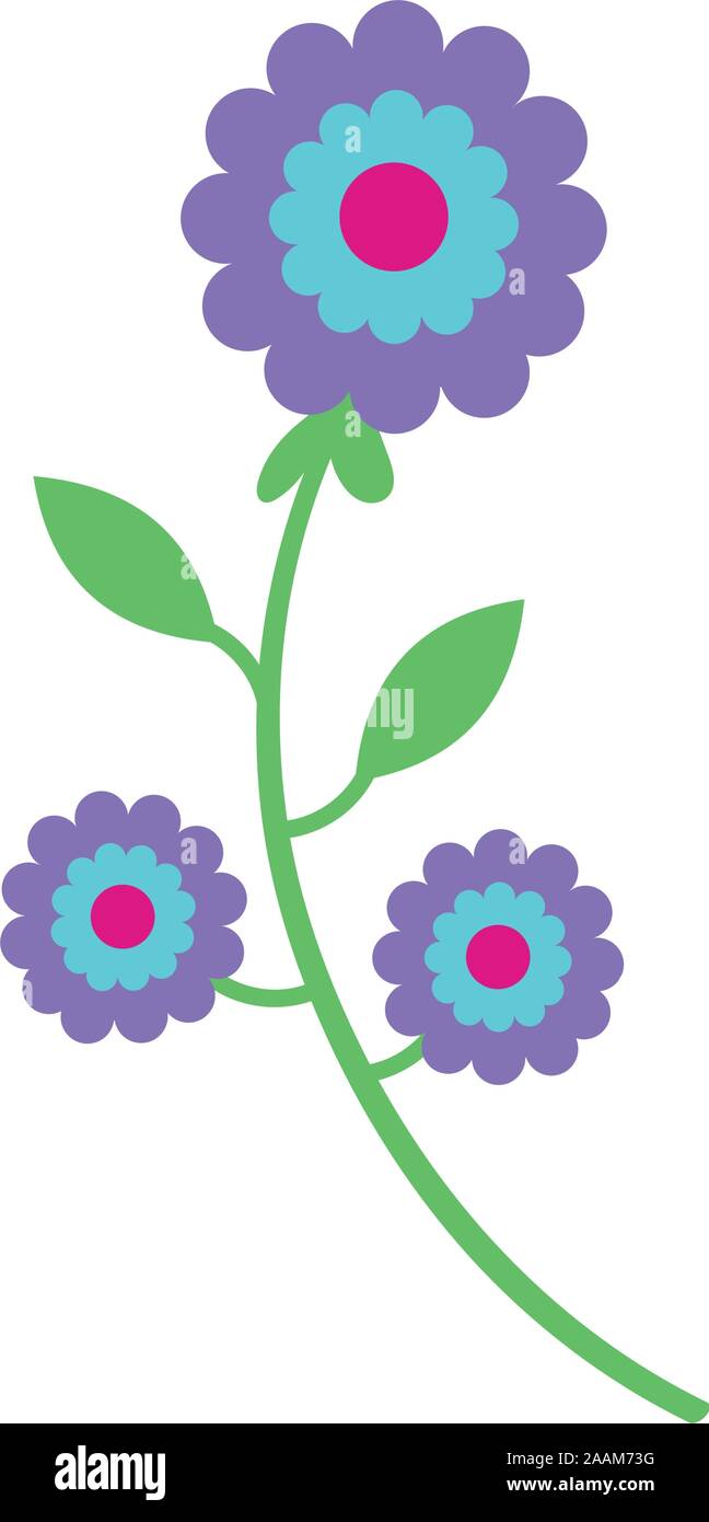 flowers and leafs garden icon Stock Vector Image & Art - Alamy