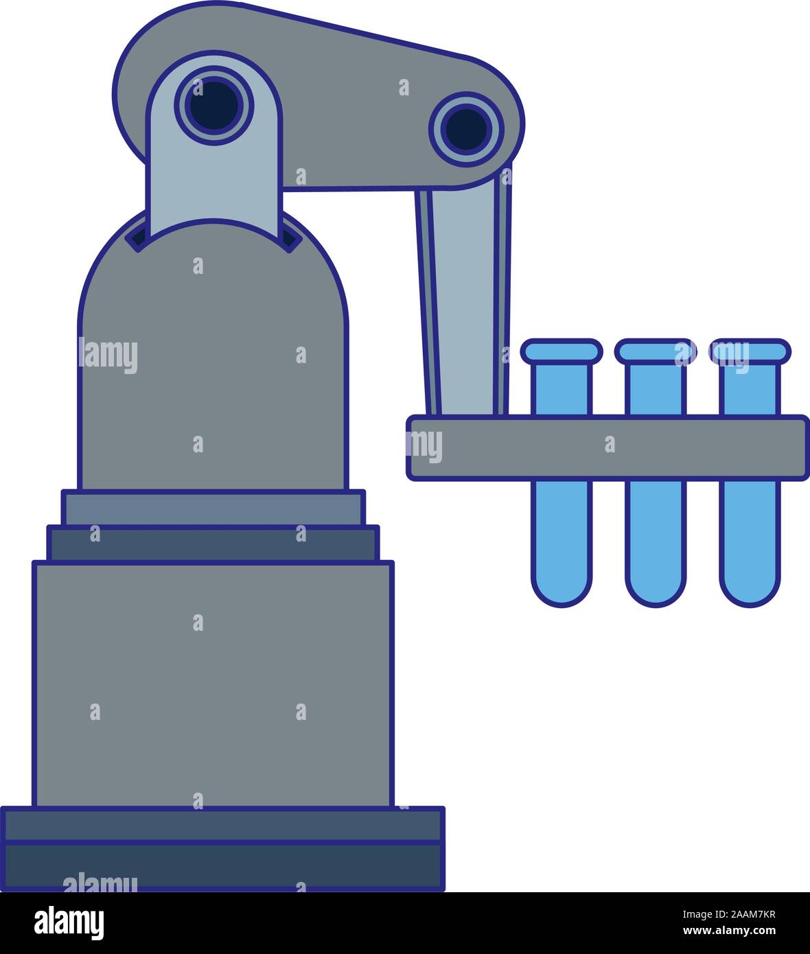 robotic arm with test tubes icon, flat design Stock Vector Image & Art ...