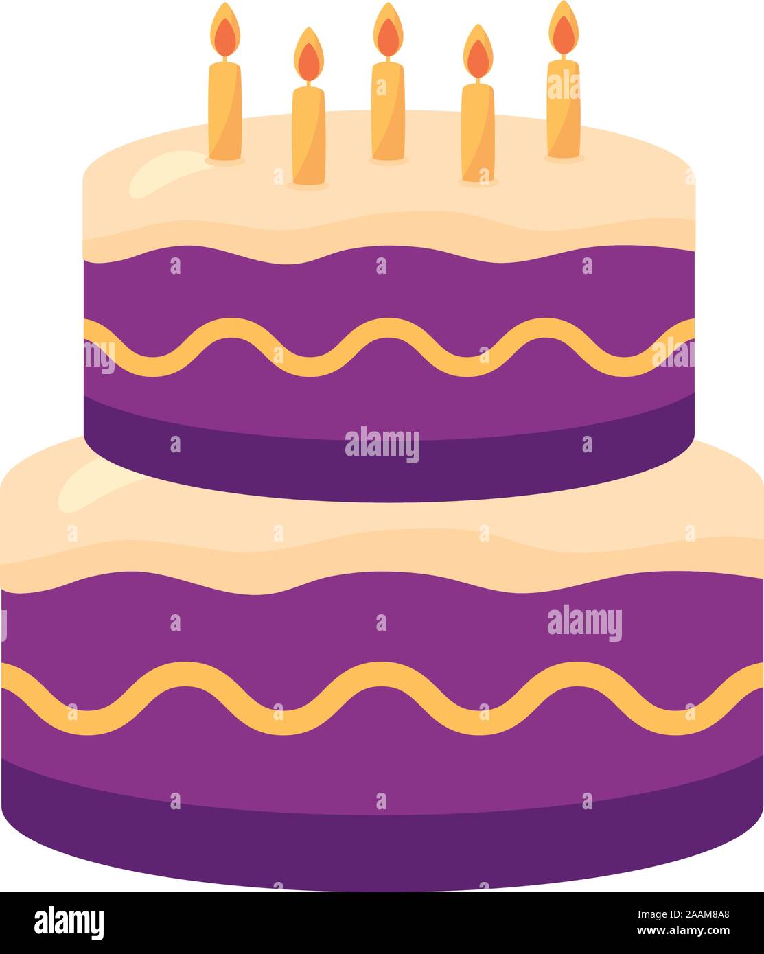 sweet cake birthday with candles icon Stock Vector Image & Art - Alamy