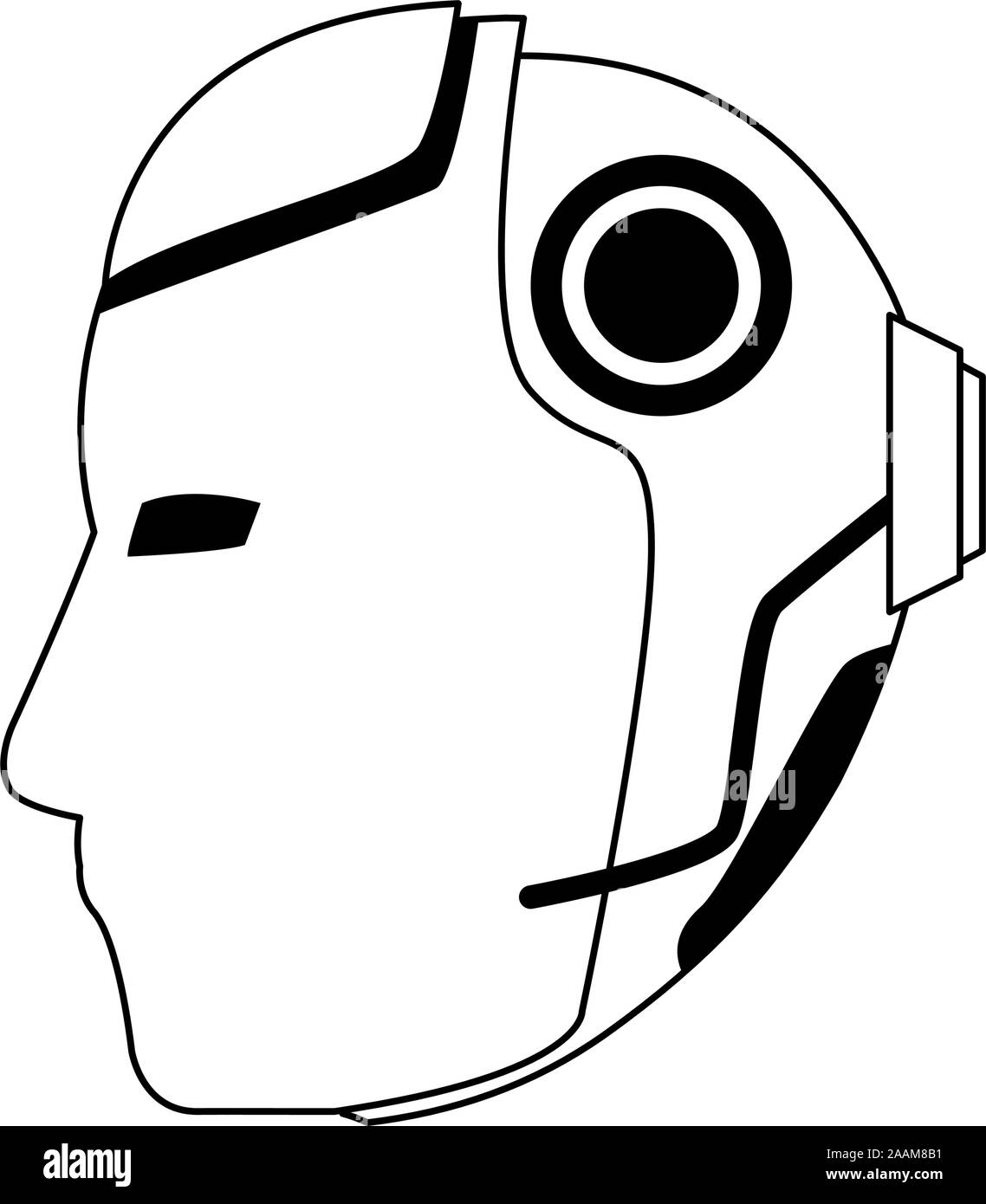 side view of robotic head icon, flat design Stock Vector Image & Art - Alamy