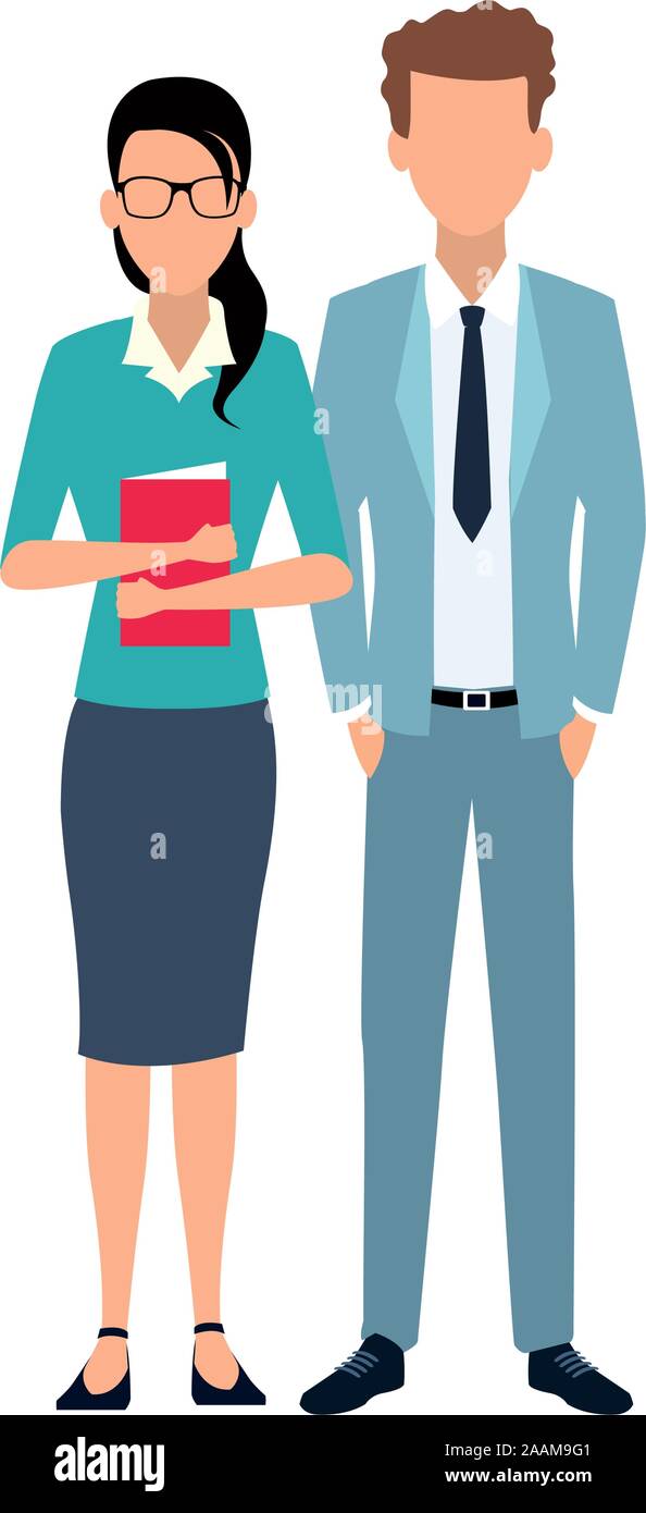 avatar business young woman and man icon Stock Vector Image & Art - Alamy