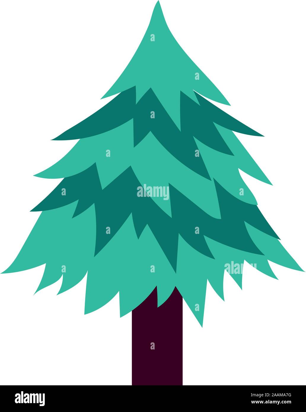 coniferus pine tree forest icon Stock Vector