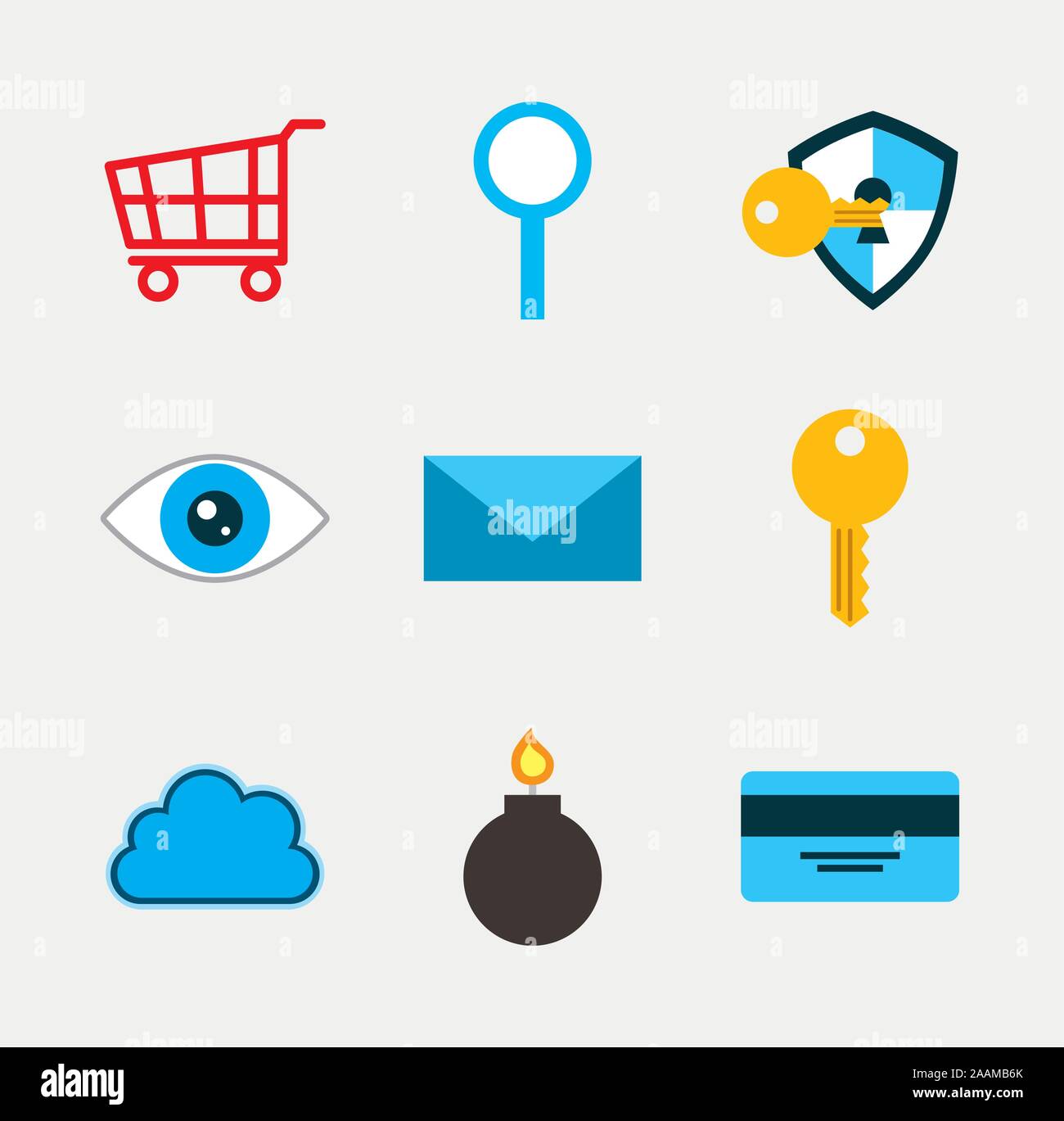 bundle of cyber security set icons Stock Vector Image & Art - Alamy