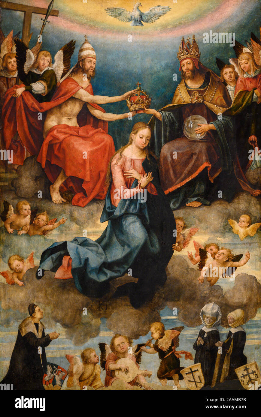 'The Coronation of the Virgin Mary' (1514) by Hans Suess, known as Hans (Süß) von Kulmbach (1480-1522). Kunsthistorisches Museum in Vienna. Stock Photo