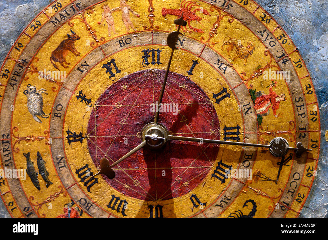 an ancient clock with constellations Stock Photo Alamy