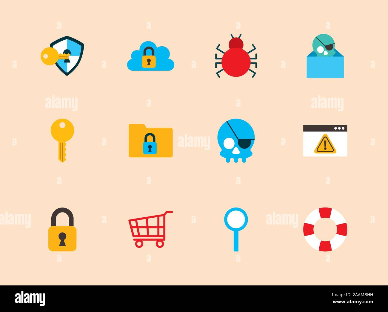 bundle of cyber security set icons Stock Vector Image & Art - Alamy
