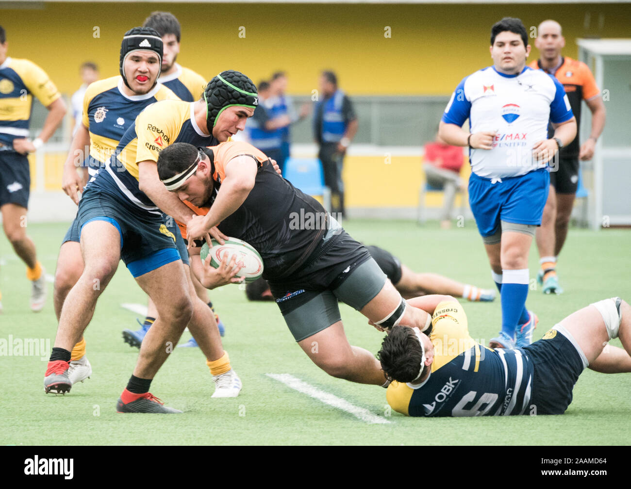 Lima, Peru-November 17, 2019: Lima Rugby Club vs. Navy Warriors held at Andres Avelino Caceres Stadium. Stock Photo