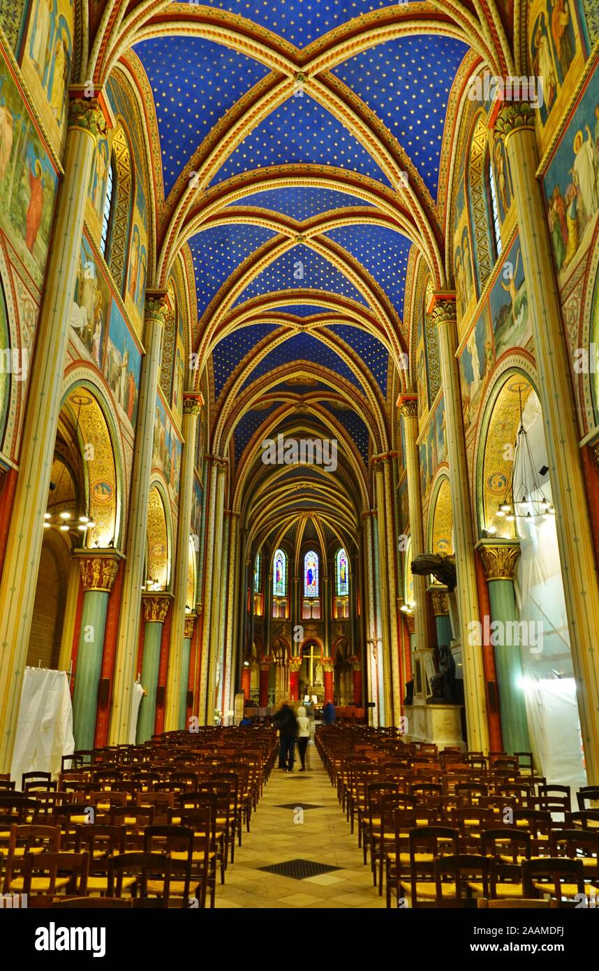 PARIS, FRANCE -15 NOV 2019- View of the Abbaye Saint-Germain-des-Pres ...