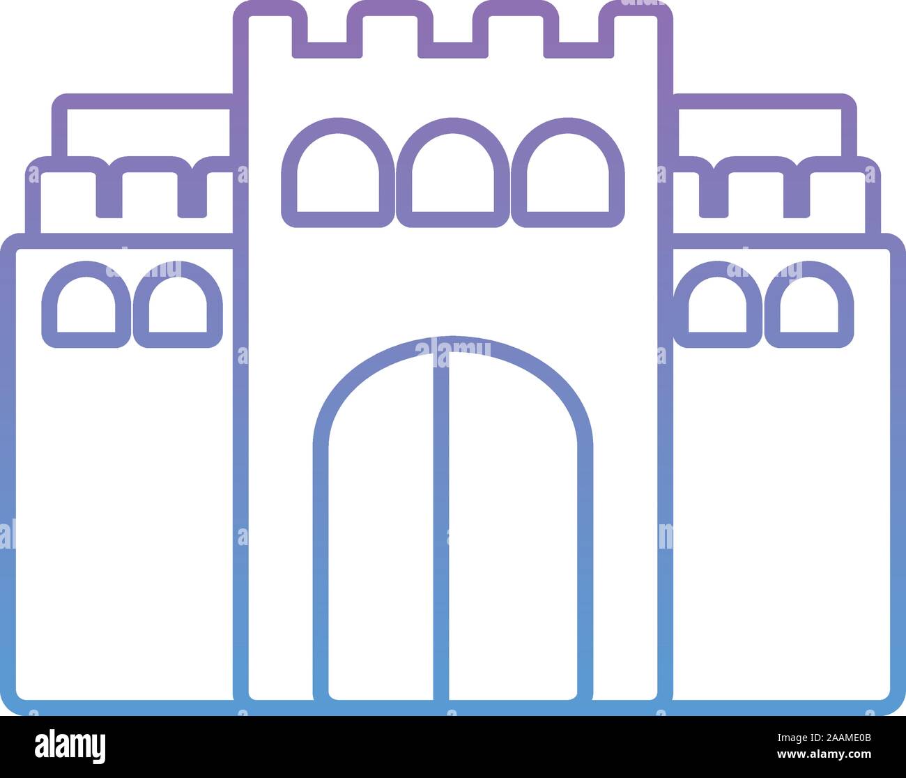 summer sand castle beach gradient style vector illustration design